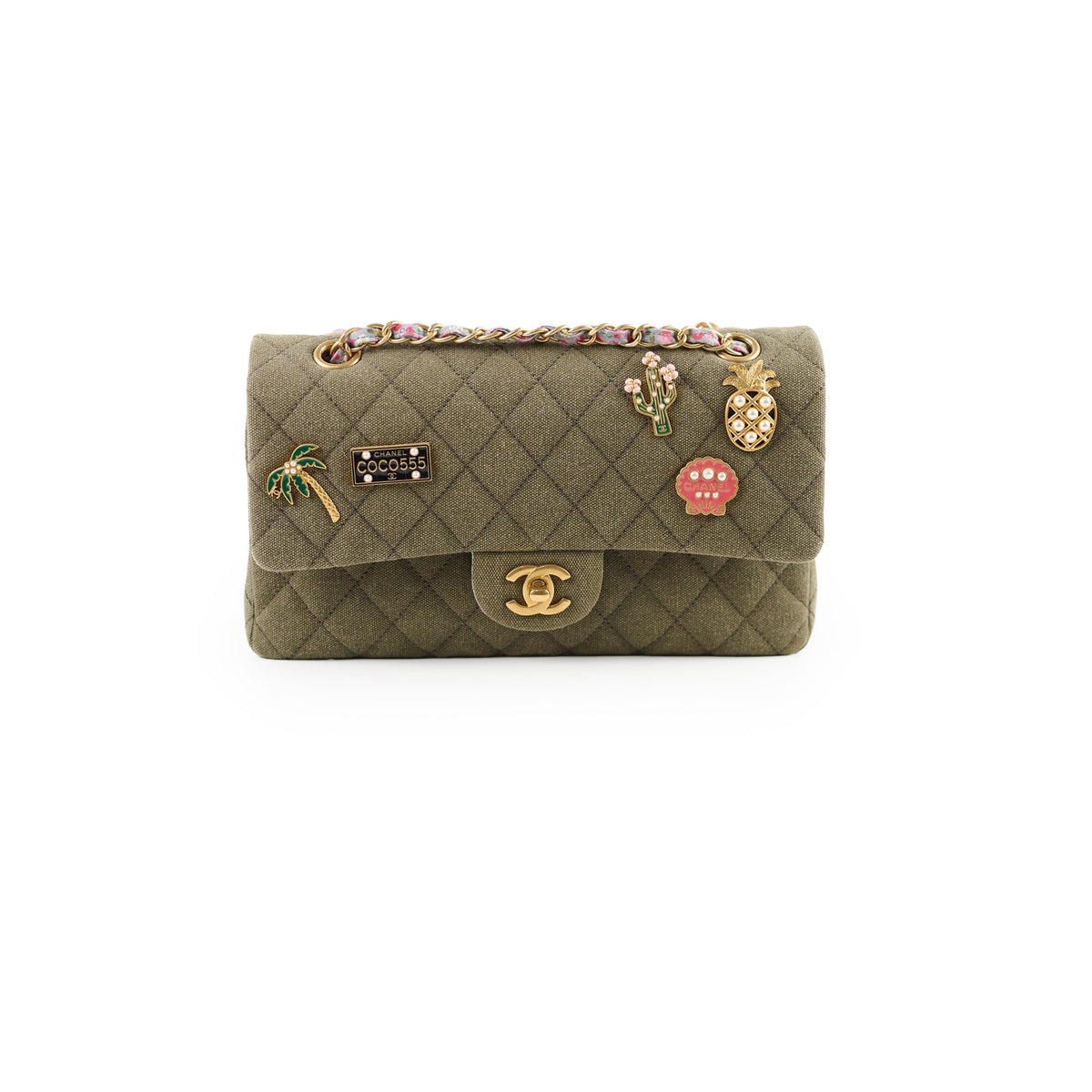 Chanel Medium M/L Classic Flap Khaki Denim - photo 1
