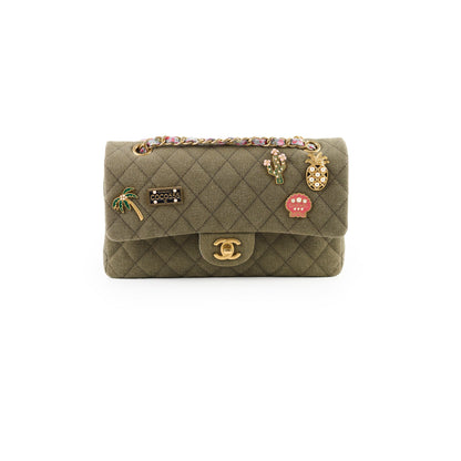 Chanel Medium M/L Classic Flap Khaki Denim - photo 1