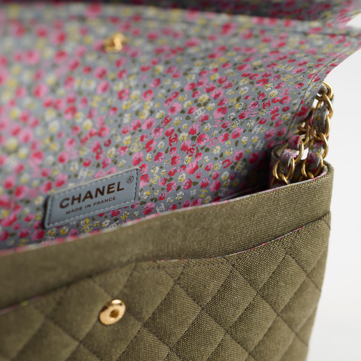 Chanel Medium M/L Classic Flap Khaki Denim - photo 8
