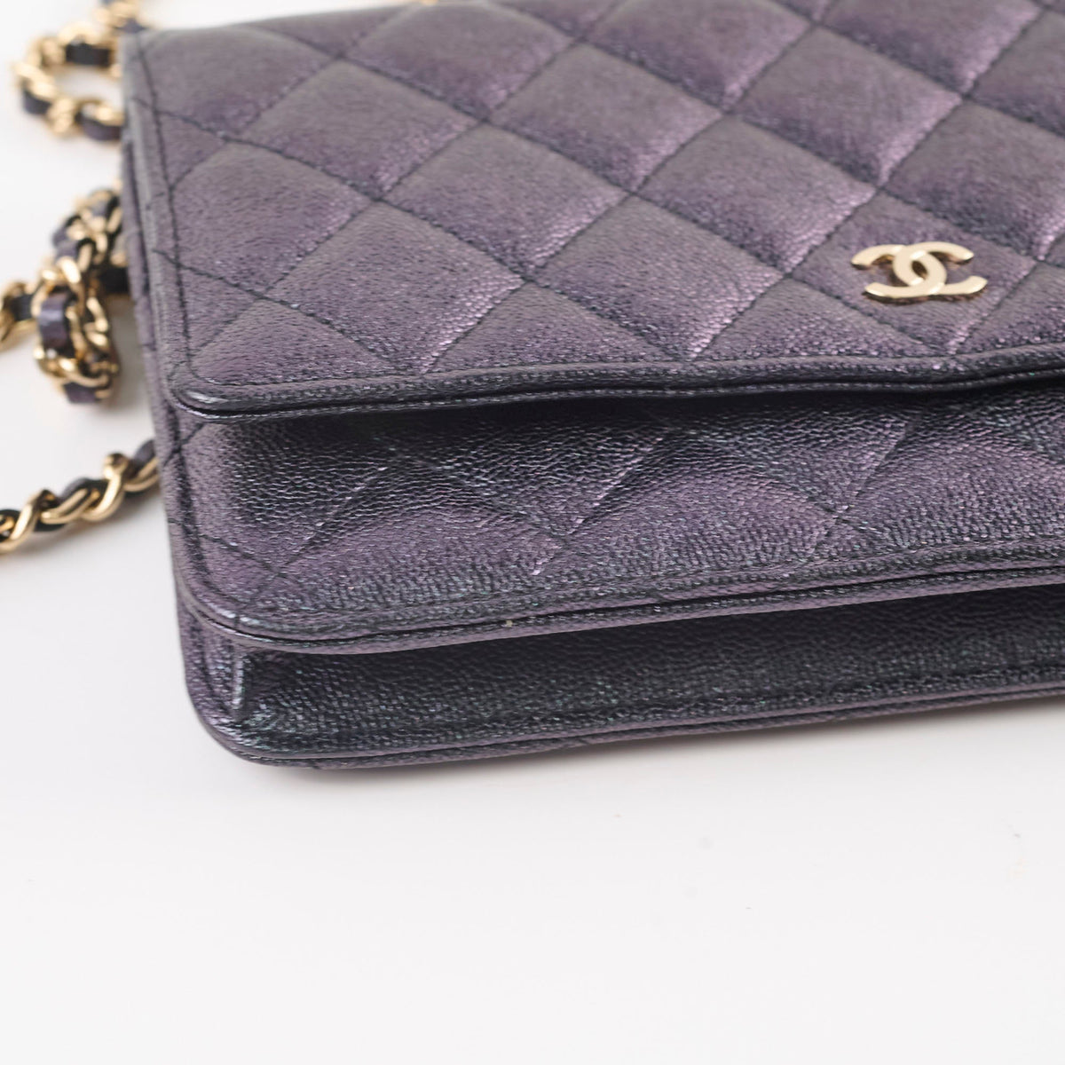 Chanel Wallet on Chain WOC Caviar Iridescence Black - photo 11