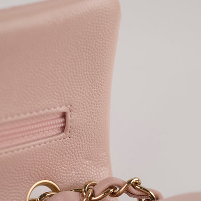 Chanel Small Classic Double Flap Rose Clair Caviar - photo 10