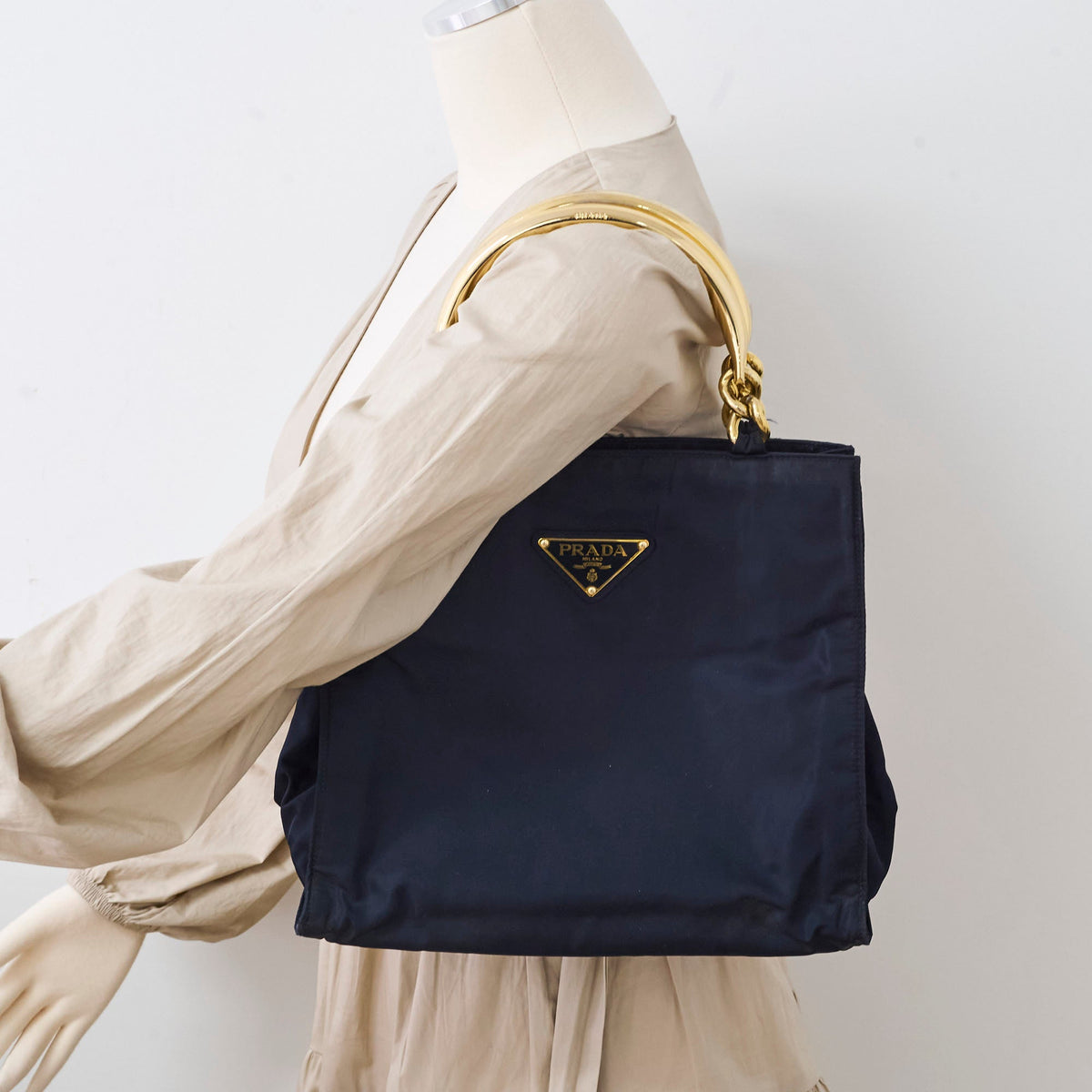 Prada Vintage Nylon Tote Navy - photo 16