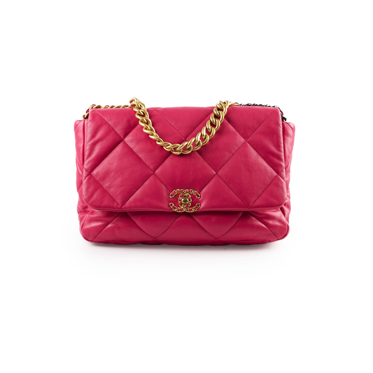 Chanel 19 Large Coral Pink Goatskin - photo 1