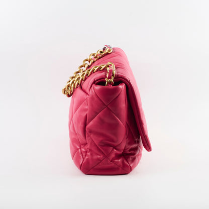 Chanel 19 Large Coral Pink Goatskin - photo 3
