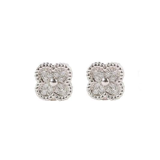 Van Cleef & Arpels Sweet Alhambra White Gold Diamond Earrings - photo 1