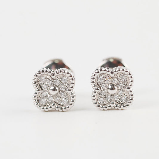 Van Cleef & Arpels Sweet Alhambra White Gold Diamond Earrings - photo 2