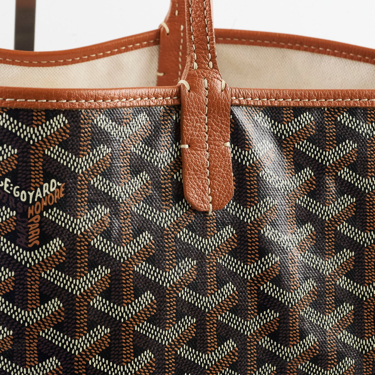 Goyard St Louis PM Black Tan Shoulder Bag - photo 8