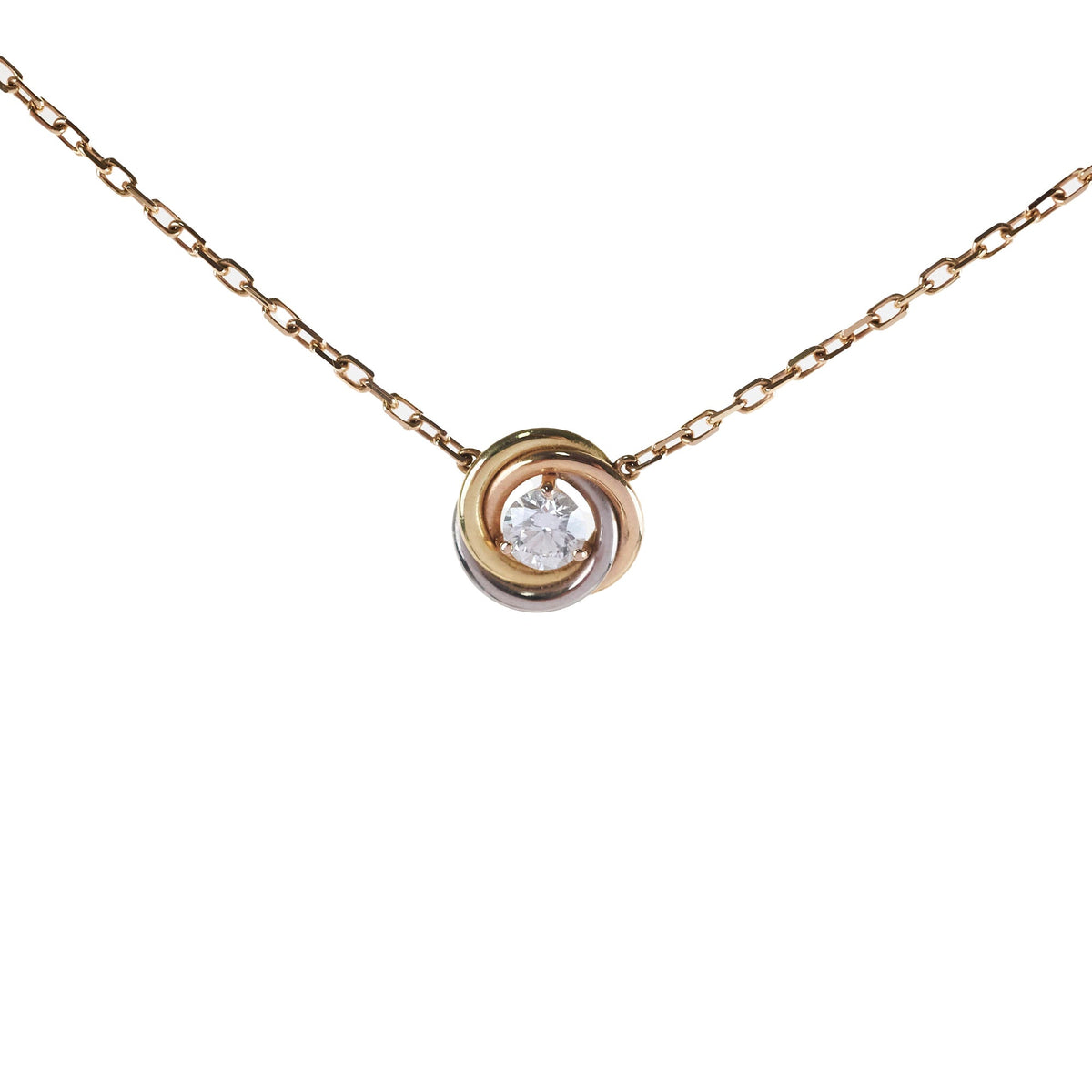 Cartier Trinity 18k Diamond Necklace Tri-Colour - photo 1