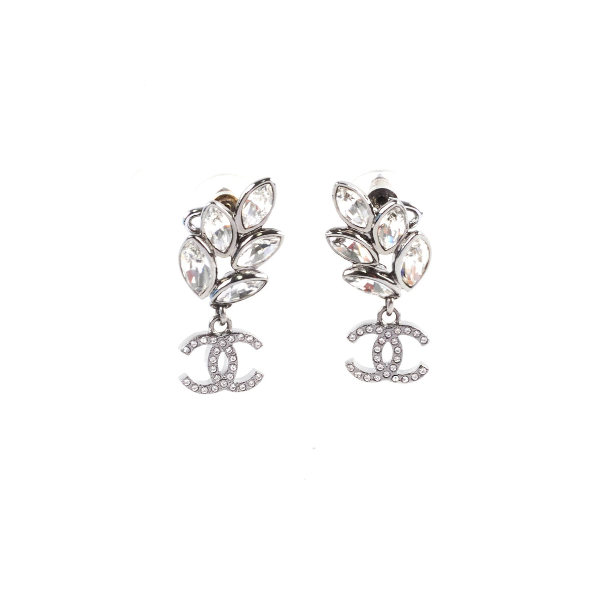 Chanel Ruthenium Crystal CC Dangle Earrings - photo 1