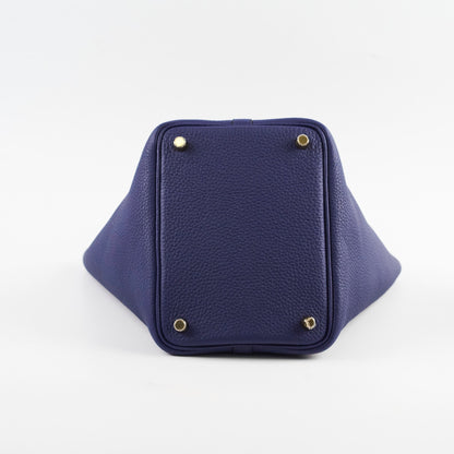 Hermes Picotin 18 Clemence Blue Encre Stamp Z - photo 4