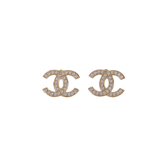 Chanel CC Logo Crystal Earrings - photo 1