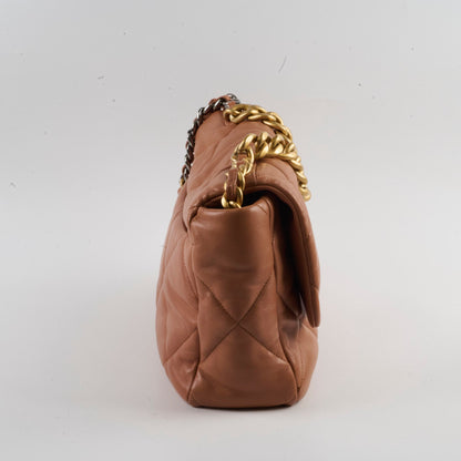 Chanel 19 Bag Medium Caramel Lambskin - photo 3