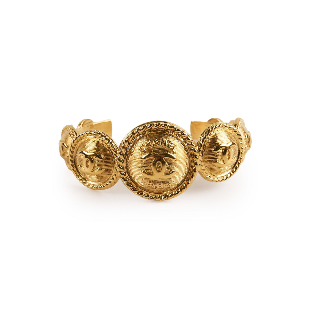 Chanel Medallion CC Cuff Bracelet Large Size - photo 1