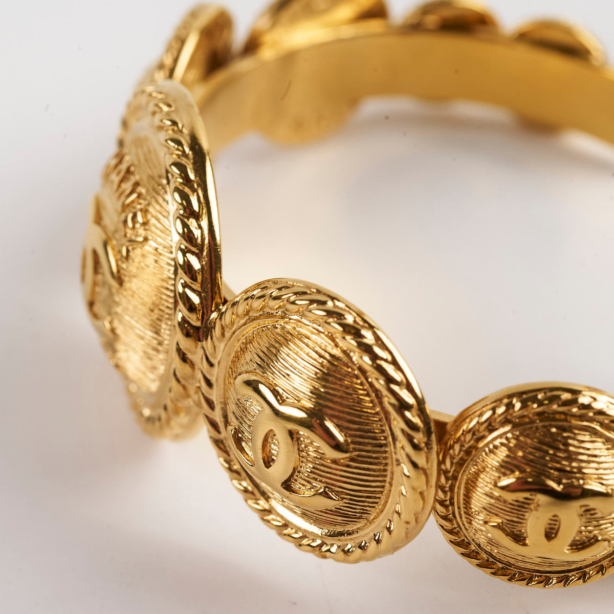Chanel Medallion CC Cuff Bracelet Large Size - photo 4