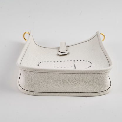 Hermes Evelyne 16 New White Clemence B Stamp - photo 4