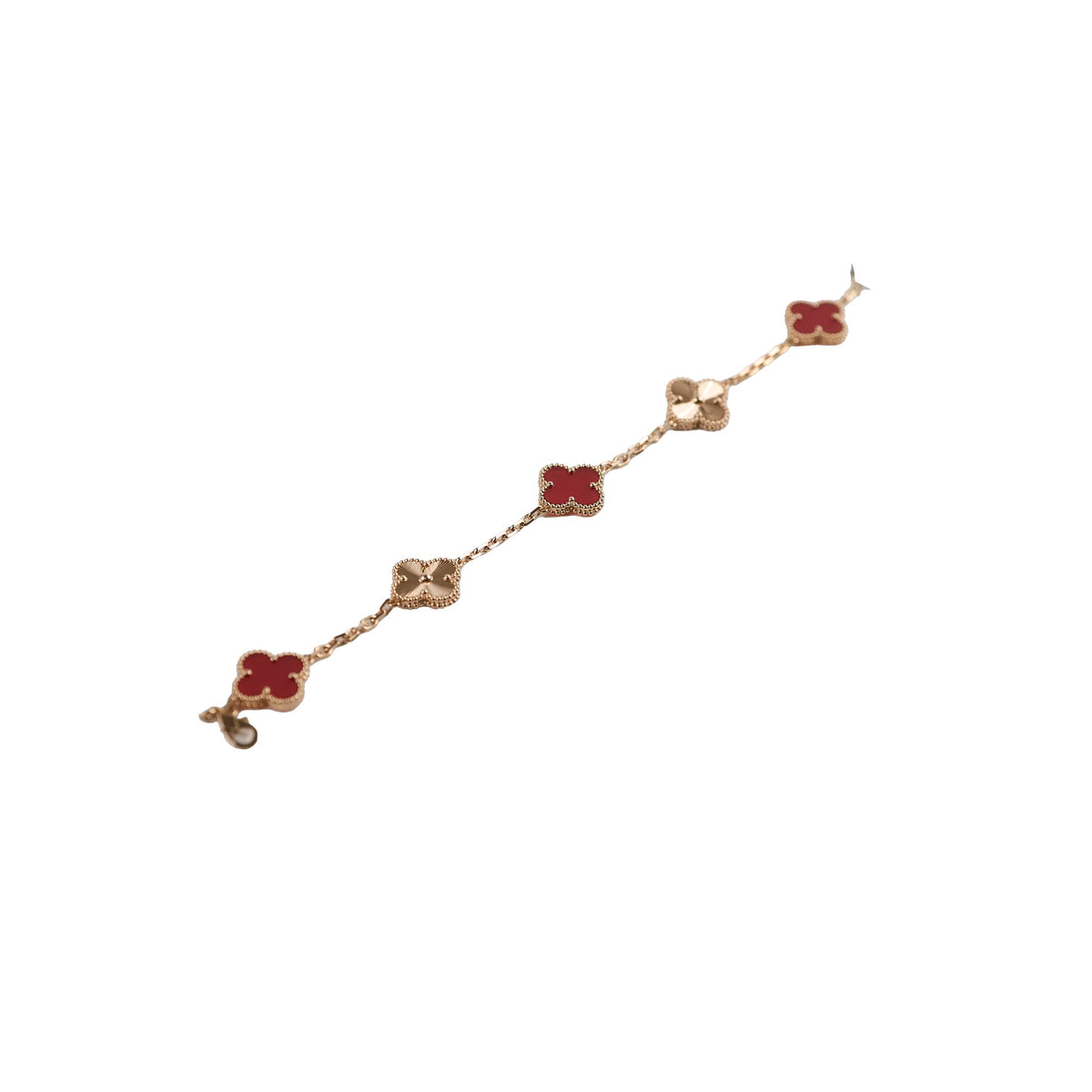 Van Cleef & Arpels Vintage Alhambra 5 Motifs Guilloche Carnelian Bracelet 2024 - photo 1