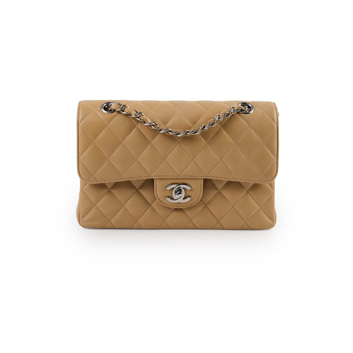 Chanel Small Caviar Double Classic Flap Beige Clair - photo 1