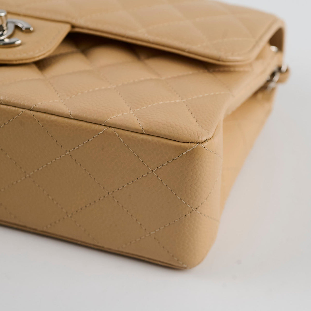 Chanel Small Caviar Double Classic Flap Beige Clair - photo 14