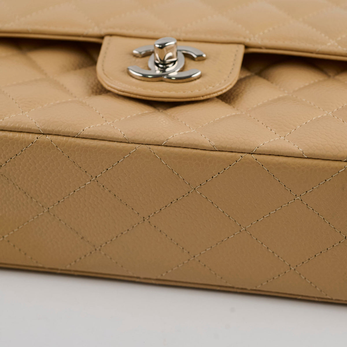 Chanel Small Caviar Double Classic Flap Beige Clair - photo 13