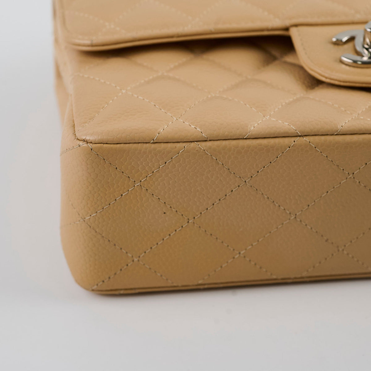 Chanel Small Caviar Double Classic Flap Beige Clair - photo 12