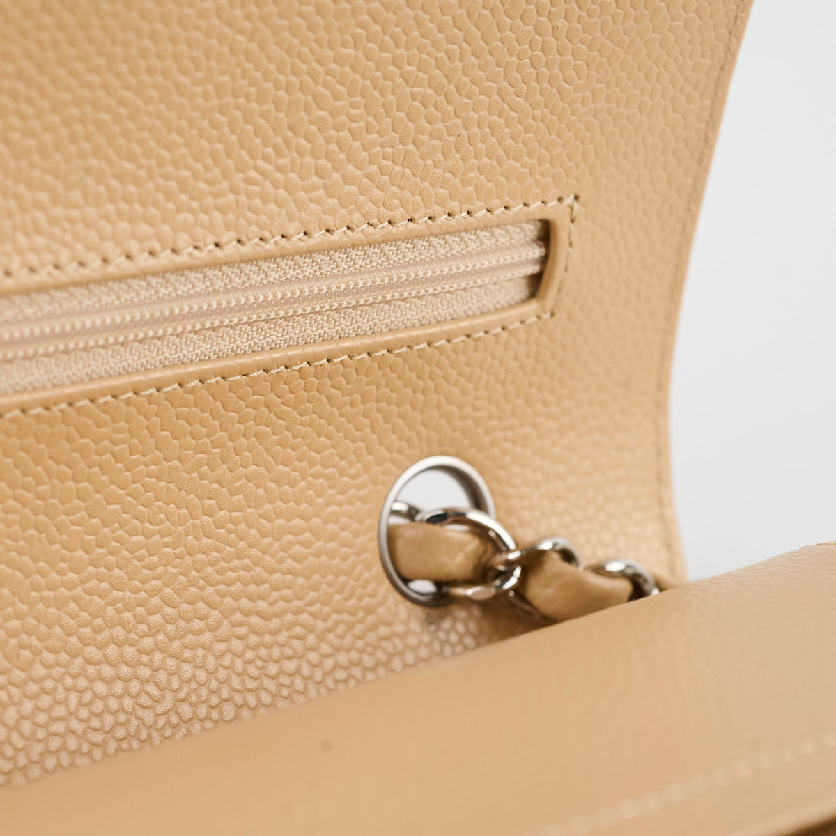 Chanel Small Caviar Double Classic Flap Beige Clair - photo 9