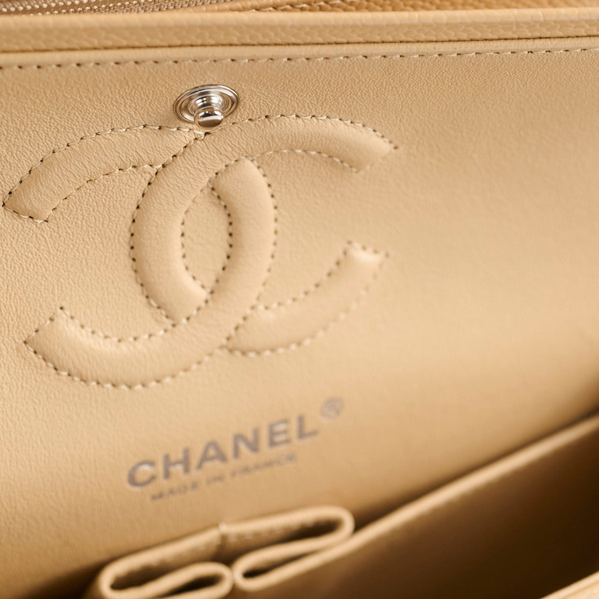 Chanel Small Caviar Double Classic Flap Beige Clair - photo 5