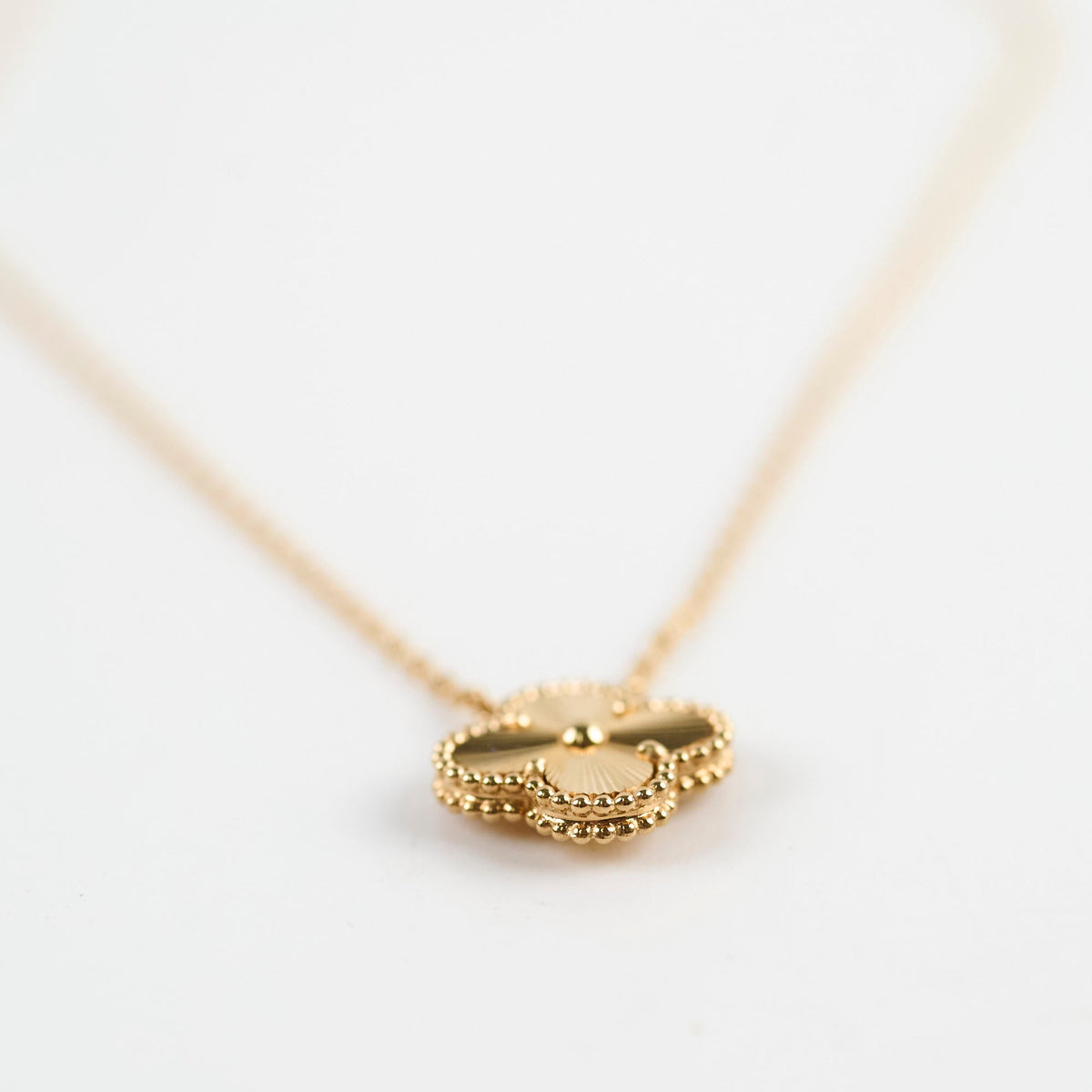Van Cleef & Arpels Vintage Alhambra Necklace Gold Guilloche 2022 - photo 7
