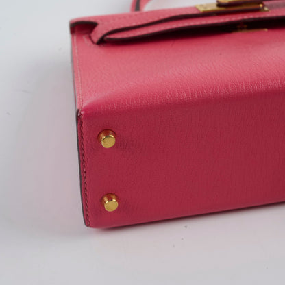 Hermes Mini Kelly Chèvre Mysore Rose Azalea 2017 A stamp - photo 11