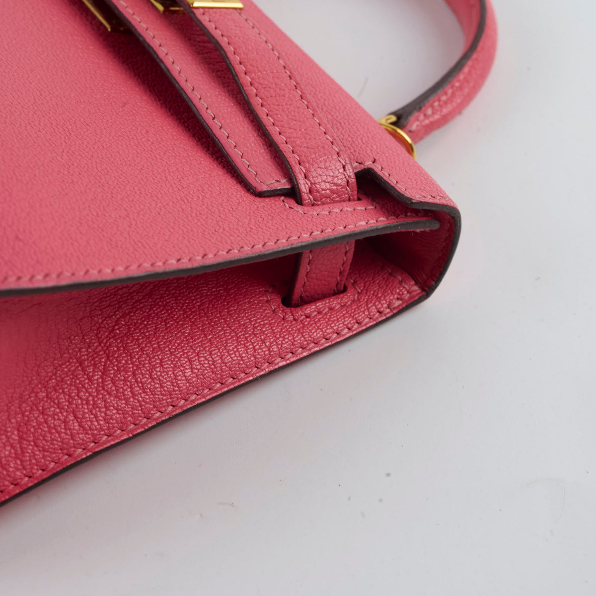 Hermes Mini Kelly Chèvre Mysore Rose Azalea 2017 A stamp - photo 8