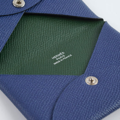 Hermes Calvi Cardholder Epsom Vert Anglais/Bleu France - photo 6