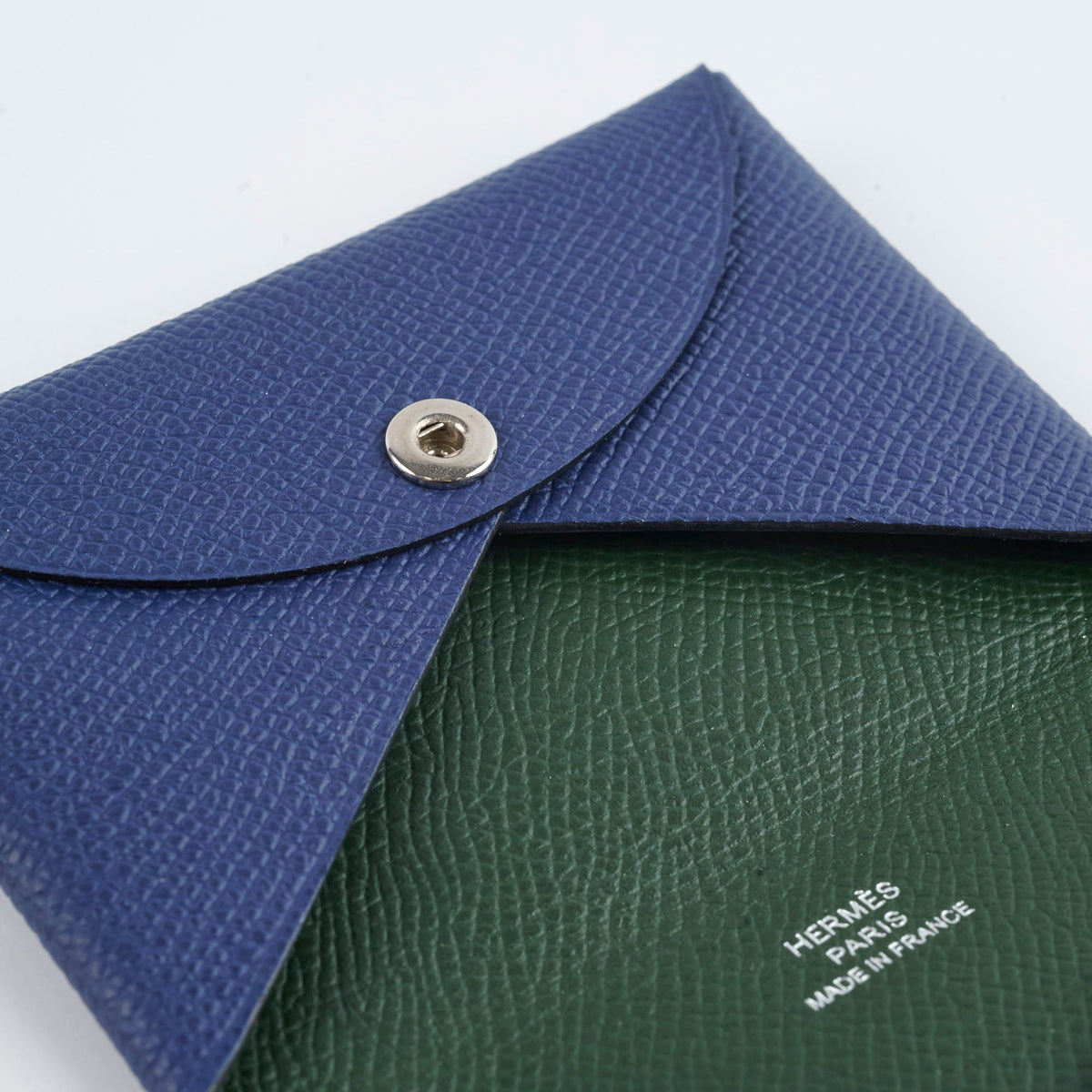 Hermes Calvi Cardholder Epsom Vert Anglais/Bleu France - photo 5