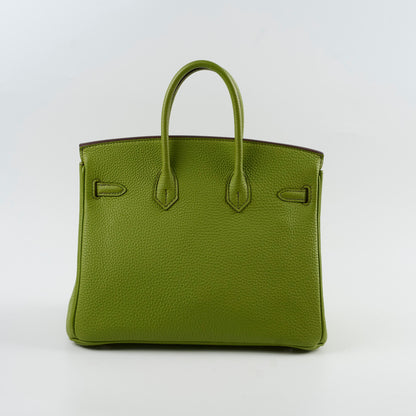 Hermes Birkin 25 Togo PHW Vert Anis M Square Stamp - photo 2