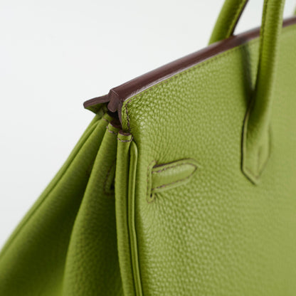 Hermes Birkin 25 Togo PHW Vert Anis M Square Stamp - photo 5