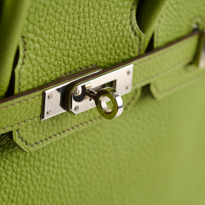 Hermes Birkin 25 Togo PHW Vert Anis M Square Stamp - photo 15