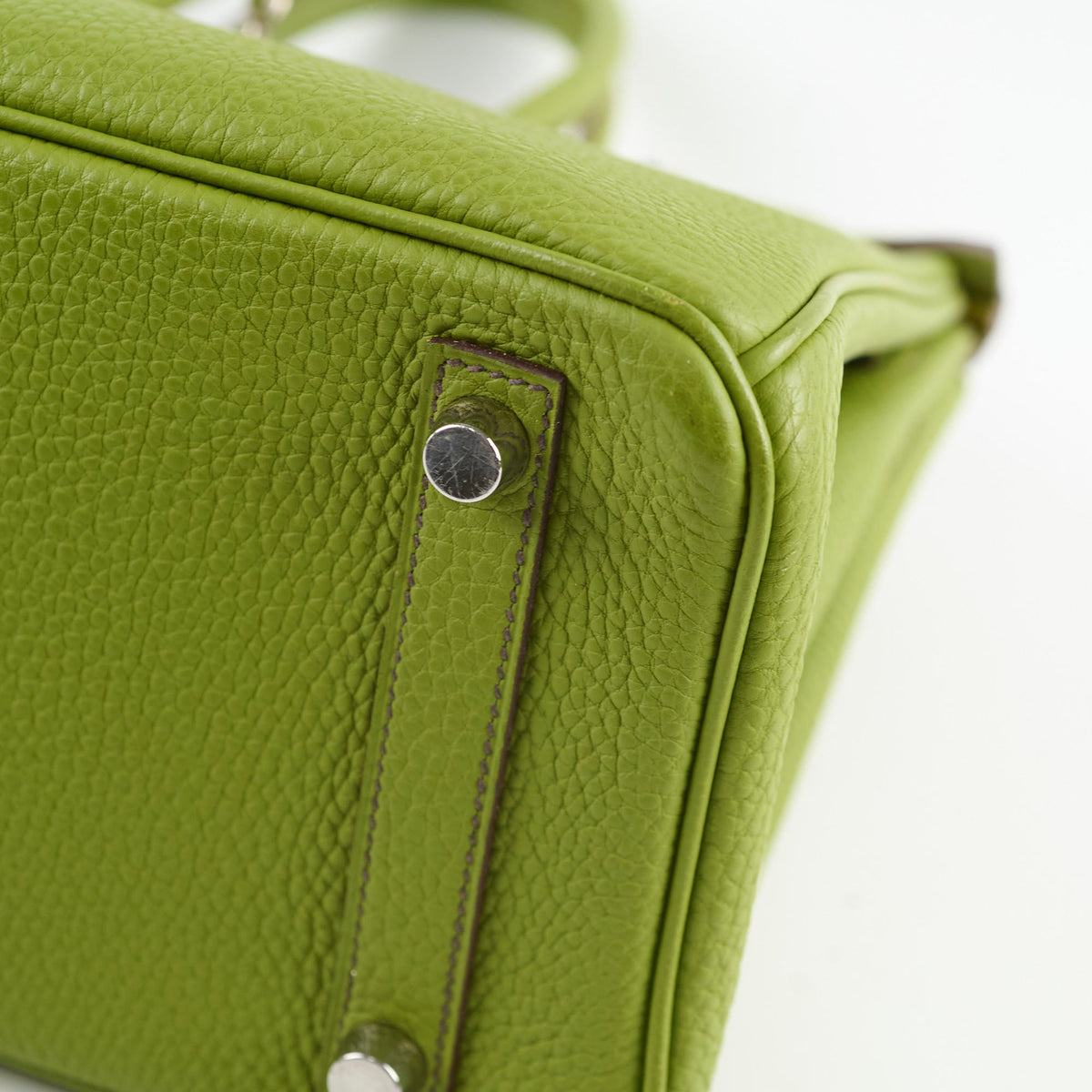 Hermes Birkin 25 Togo PHW Vert Anis M Square Stamp - photo 14