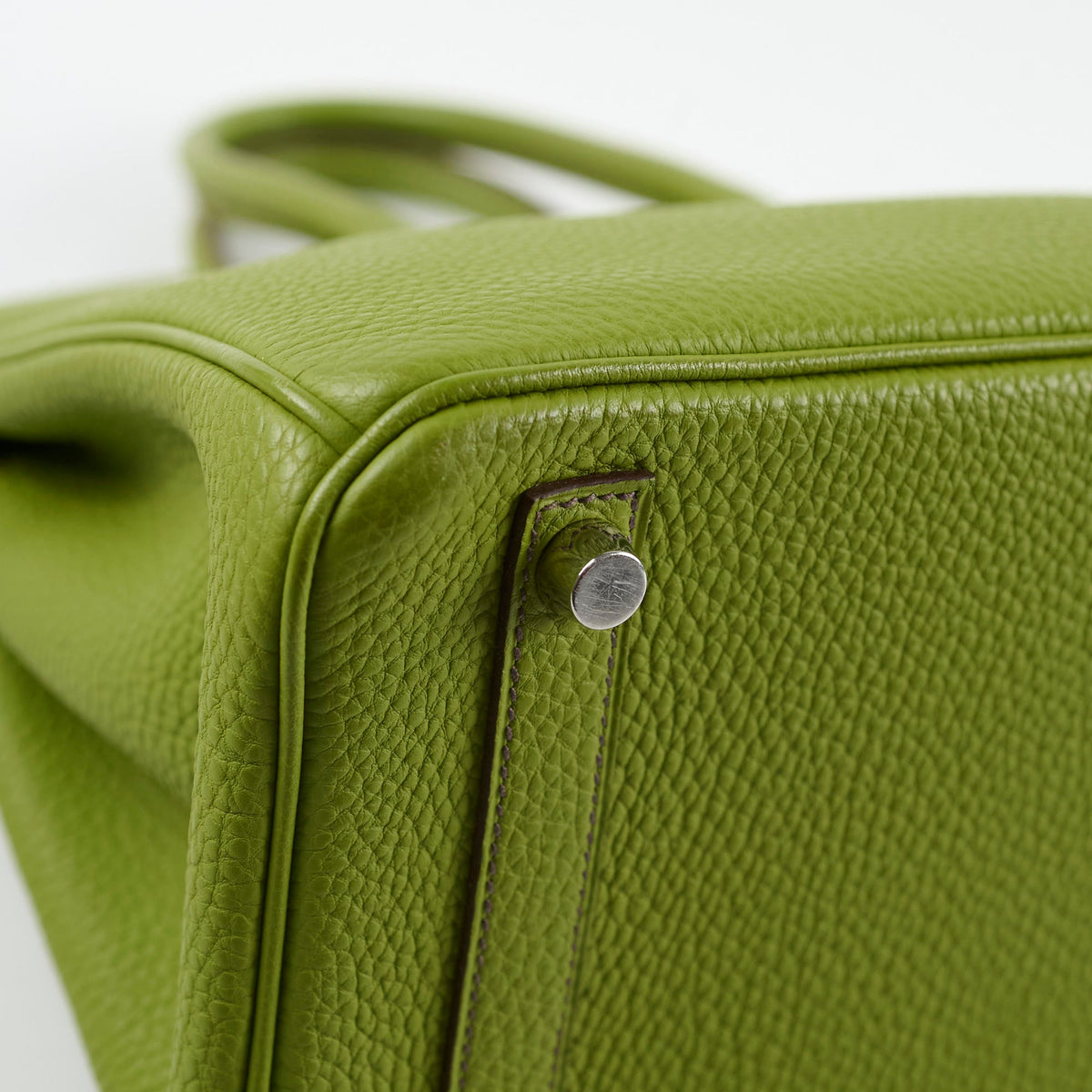 Hermes Birkin 25 Togo PHW Vert Anis M Square Stamp - photo 12