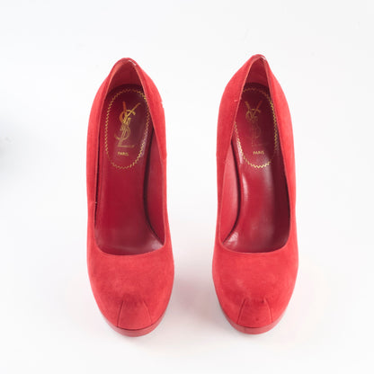 Saint Laurent Pumps Red Suede Size 38.5 - photo 2
