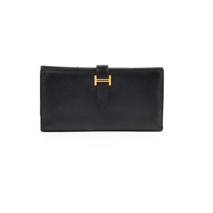 Hermes Bearn Wallet Epsom Black N Square Stamp - photo 1