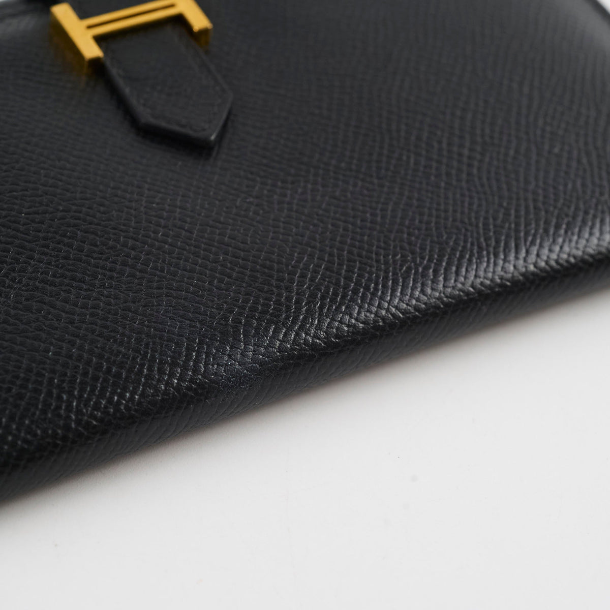 Hermes Bearn Wallet Epsom Black N Square Stamp - photo 12