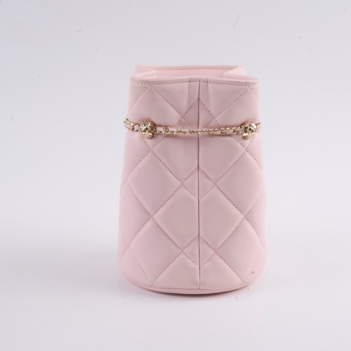 Chanel Micro Drawstring Bucket Bag Light Pink Series 32 - photo 2
