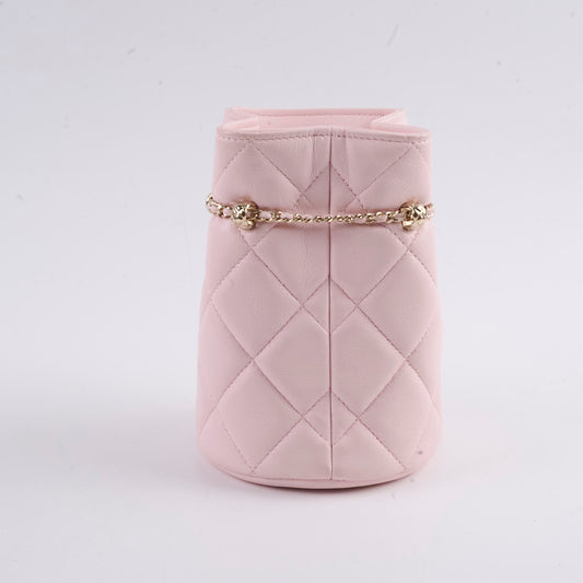 Chanel Micro Drawstring Bucket Bag Light Pink Series 32 - photo 2