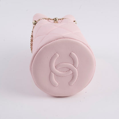 Chanel Micro Drawstring Bucket Bag Light Pink Series 32 - photo 4