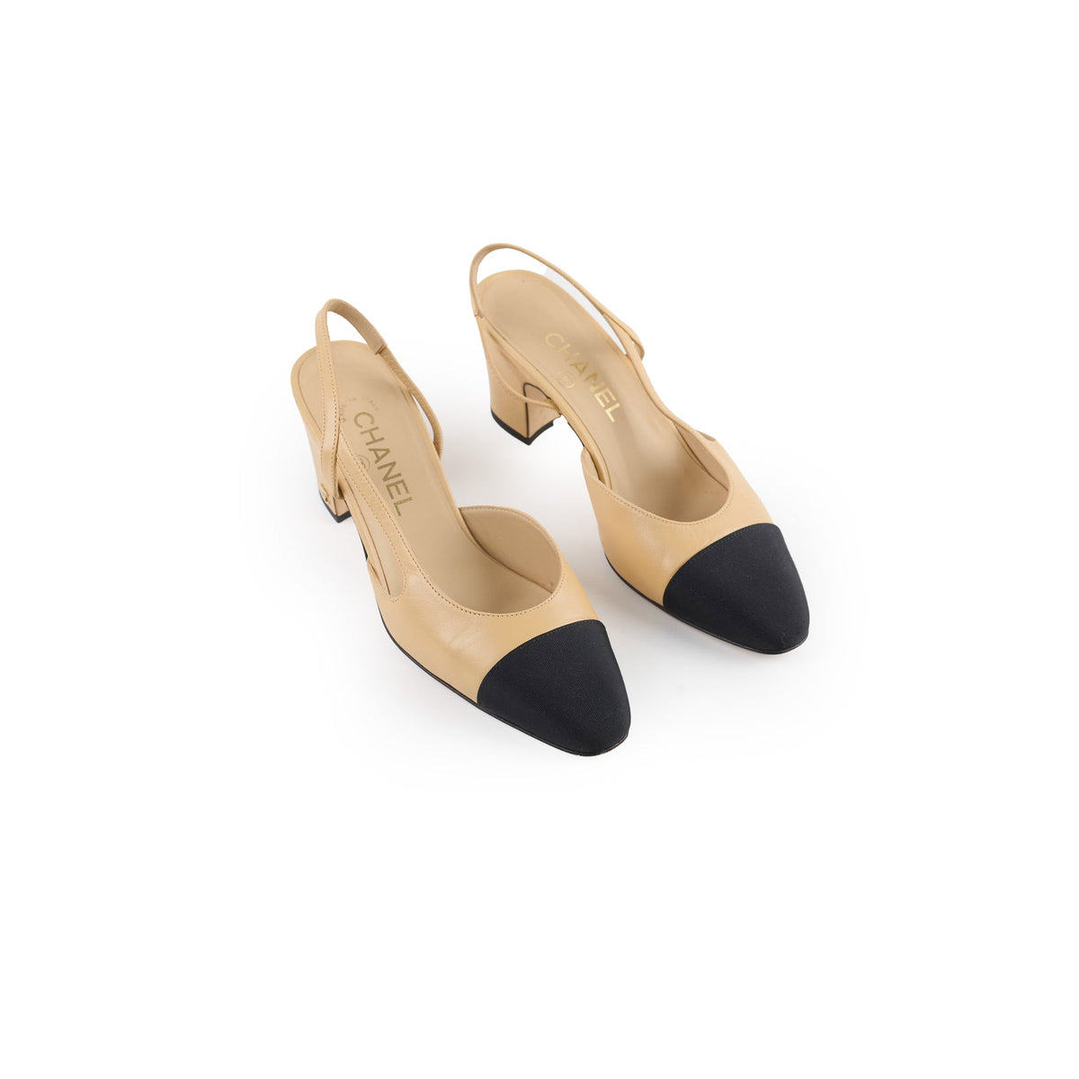 Chanel Pumps Slingbacks Beige Size 37.5 - photo 1