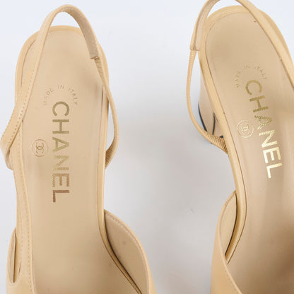 Chanel Pumps Slingbacks Beige Size 37.5 - photo 8