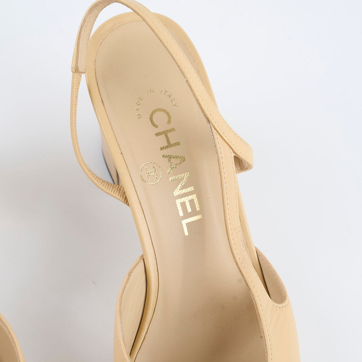 Chanel Pumps Slingbacks Beige Size 37.5 - photo 7