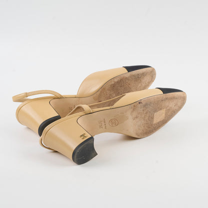 Chanel Pumps Slingbacks Beige Size 37.5 - photo 3
