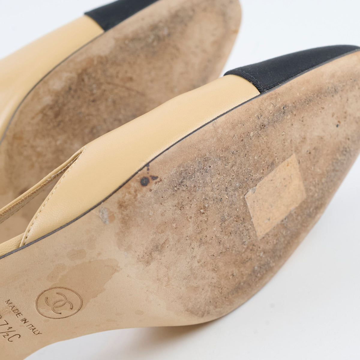 Chanel Pumps Slingbacks Beige Size 37.5 - photo 11
