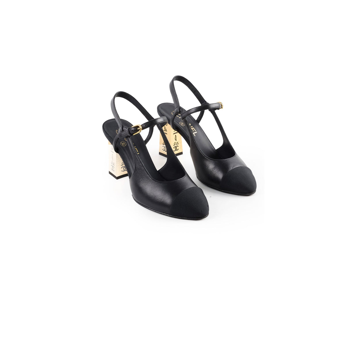 Chanel Pumps Slingbacks Black Size 38.5 - photo 1
