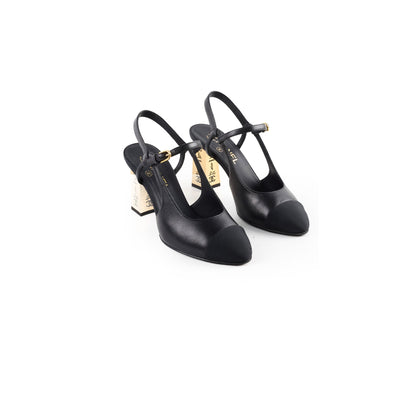 Chanel Pumps Slingbacks Black Size 38.5 - photo 1