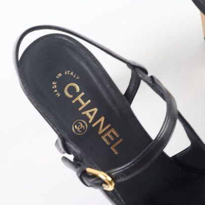 Chanel Pumps Slingbacks Black Size 38.5 - photo 5